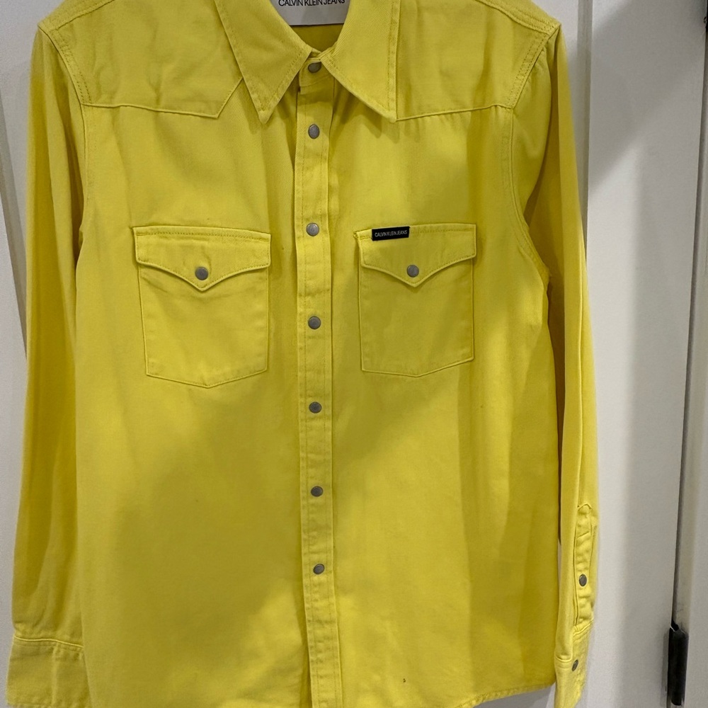 Calvin Klein Jeans Yellow Lightweight Jacket with Yoke Detail